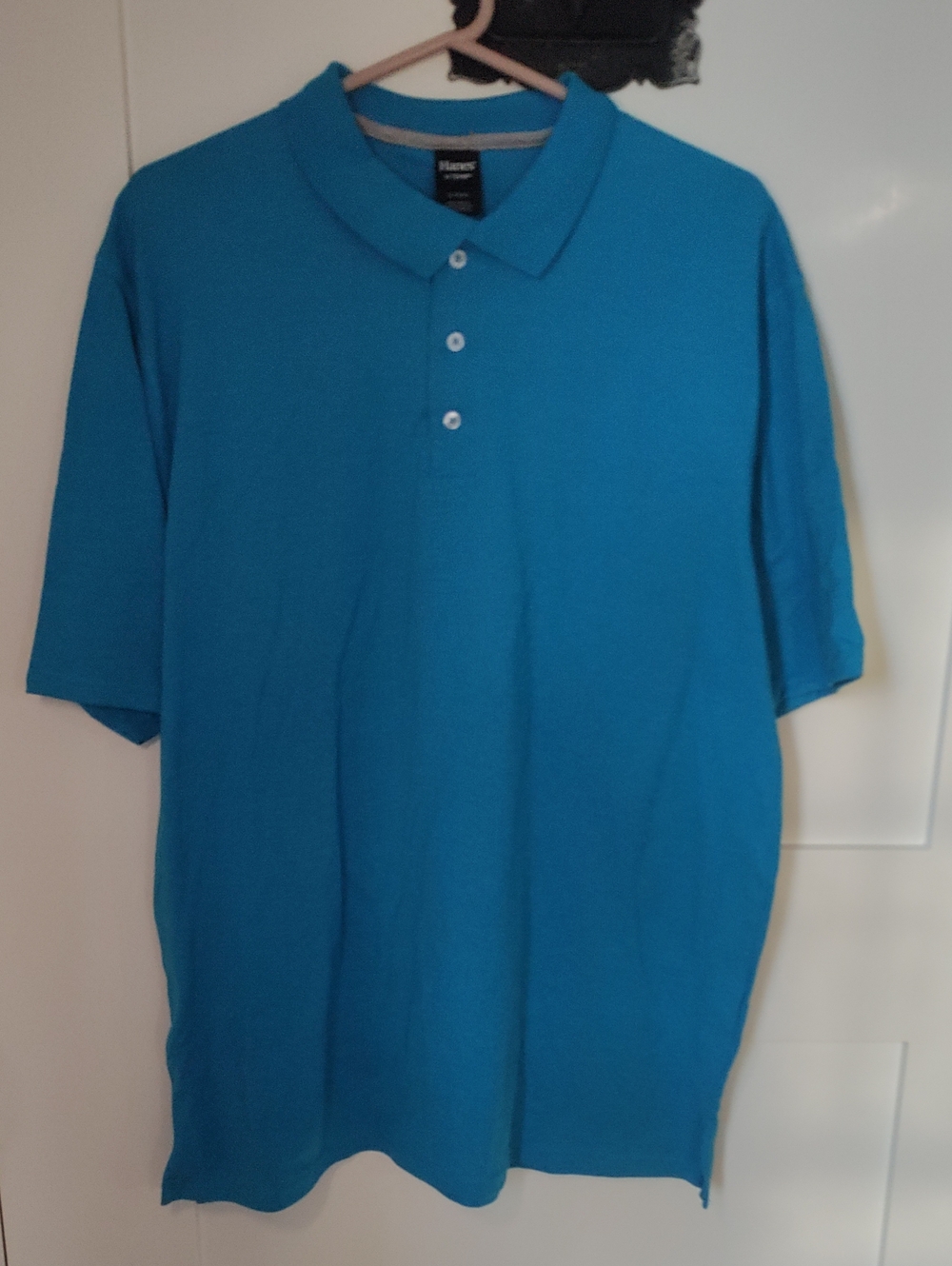 Hanes Men's Polo Shirt - Bright Teal